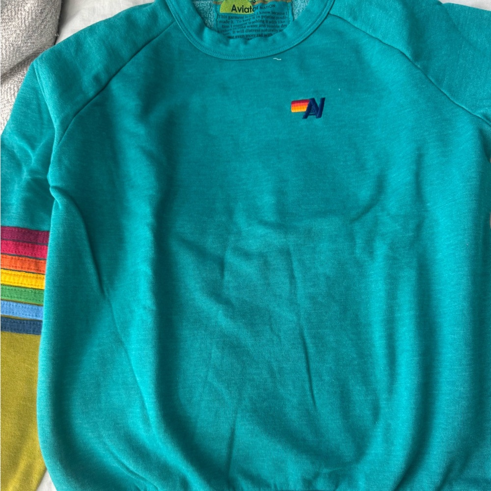 Aviator Nation
Striped Crew Neck Sweatshirt small